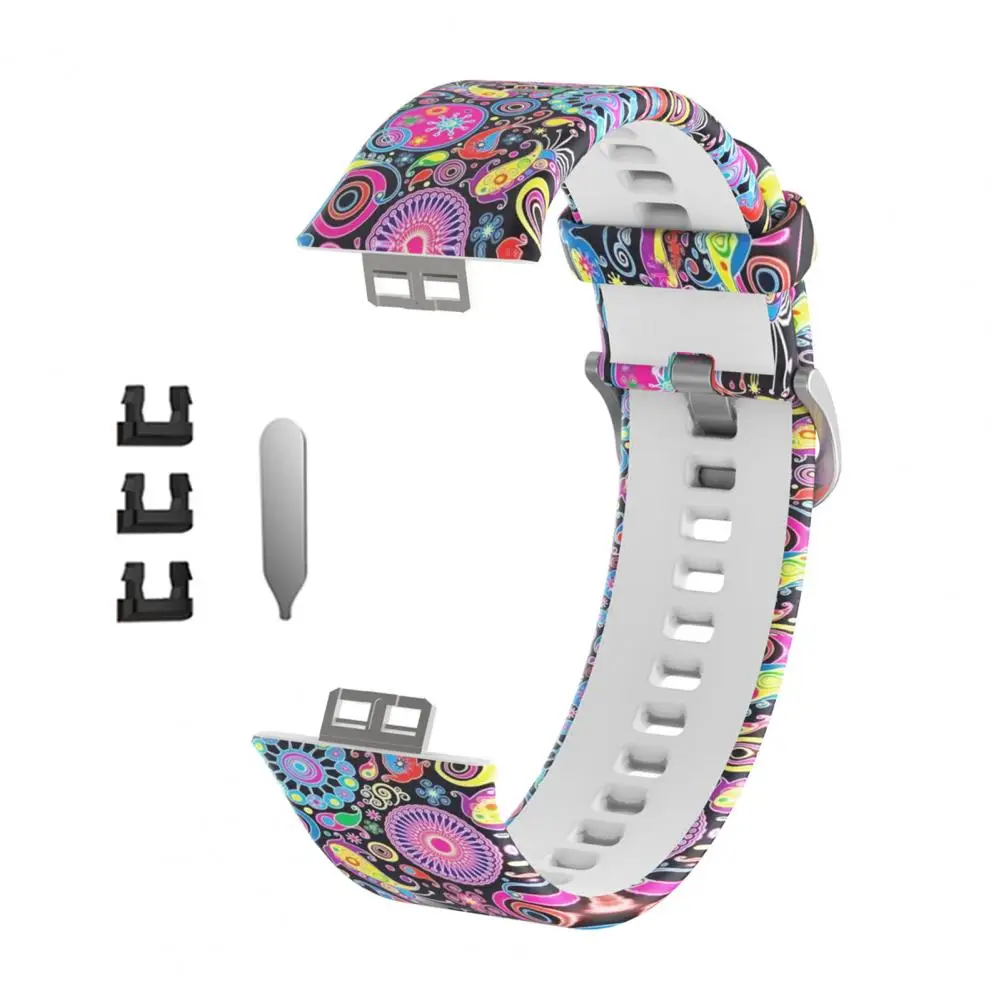 

Soft Silicone Watch Strap Wristband Replacement with Print for HUAWEI Watch Fit