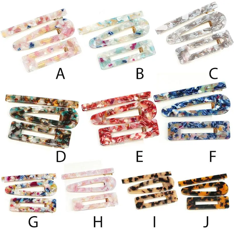 Заколки для волос женские 3 шт./компл. из ацетатного волокна |