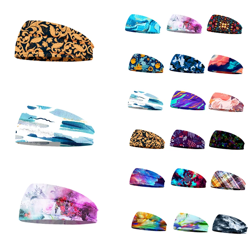 

2020 Fashion New Women Hairband Wide Cotton Stretch Headband Girls Headwear Turban Sports Printing Bandana Hair Accessories