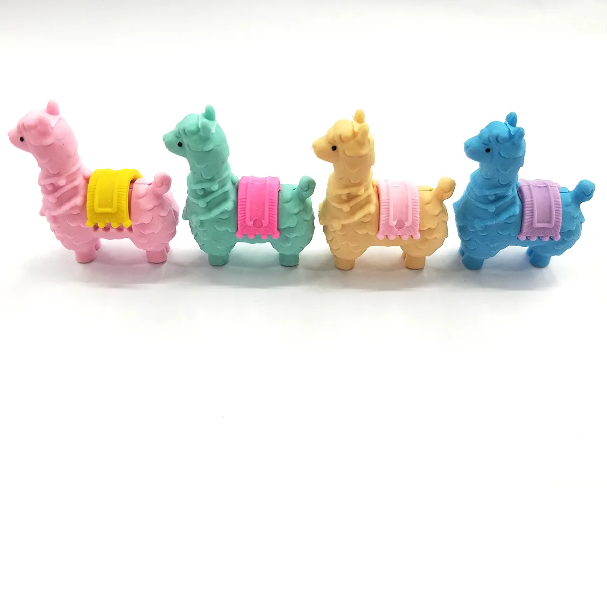 20 pcs creative super cute alpaca styling eraser student detachable combination animal eraser stationery for school