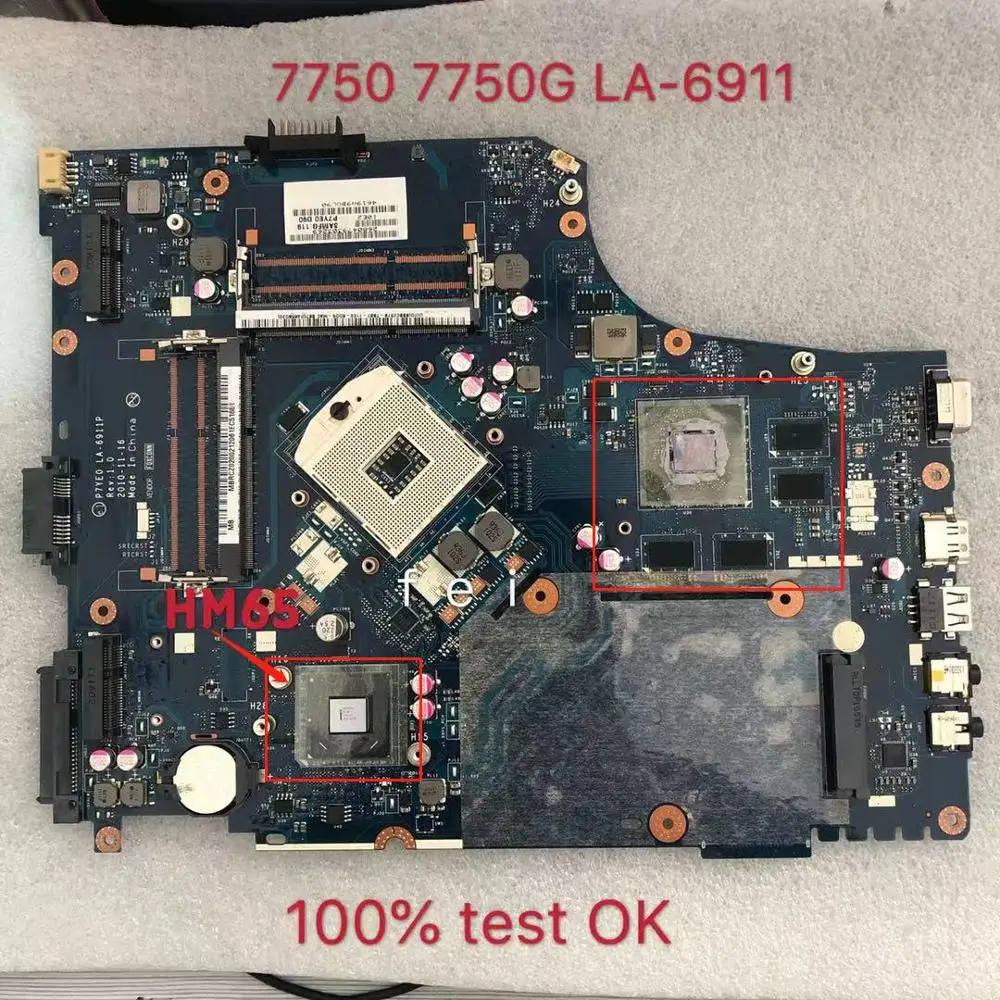 Carte Mère Acer Aspire 5943G Avec CPU Intel I7 SLBQG - Pour Pièces (ne Fonctionne Pas)