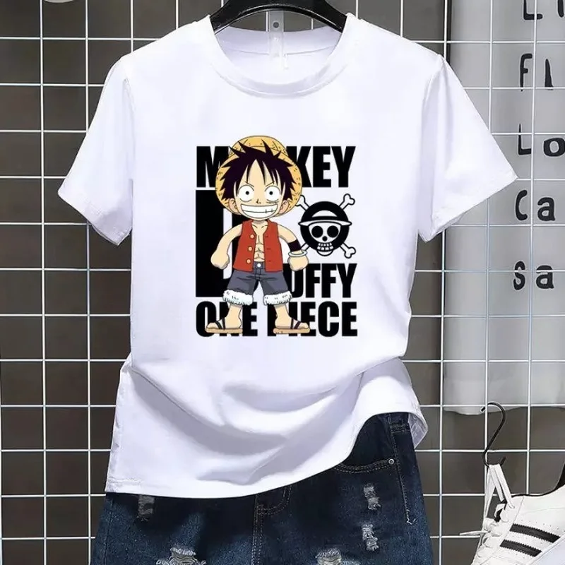 ONE PIECE Luffy Print T-shirt 2021 New Summer Short-sleeved T-shirt Women's Student Loose Large Size Wild Korean Couple Top