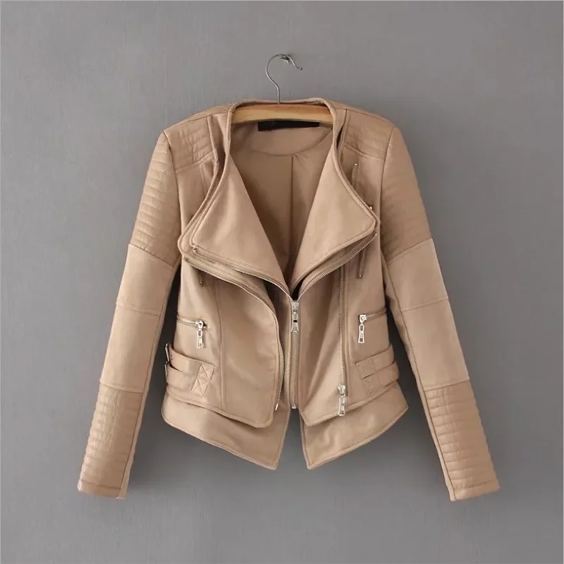 High-quality leather women's 2020 autumn and winter women's new fashion suede stitching short leather jacket women Tops overcoat enlarge