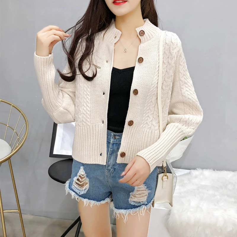 Fitaylor вязаный свитер пальто для женщин осень зима однобортный свободный фонарь