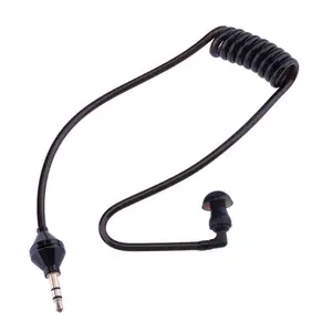 3 5mm in ear anti radiation single earphone listening air tube stereo coiled cables mono function earpiece in ear stereo headset free global shipping