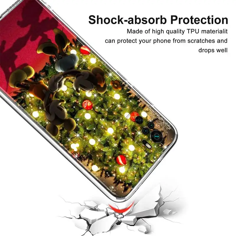 For Xiaomi Redmi Note 4 4X 5A 5 6 7 8T 8 9T 9S 9 10 10S Prime Pro Max Soft TPU Christmas Mickey Minnie Transparent Phone Case