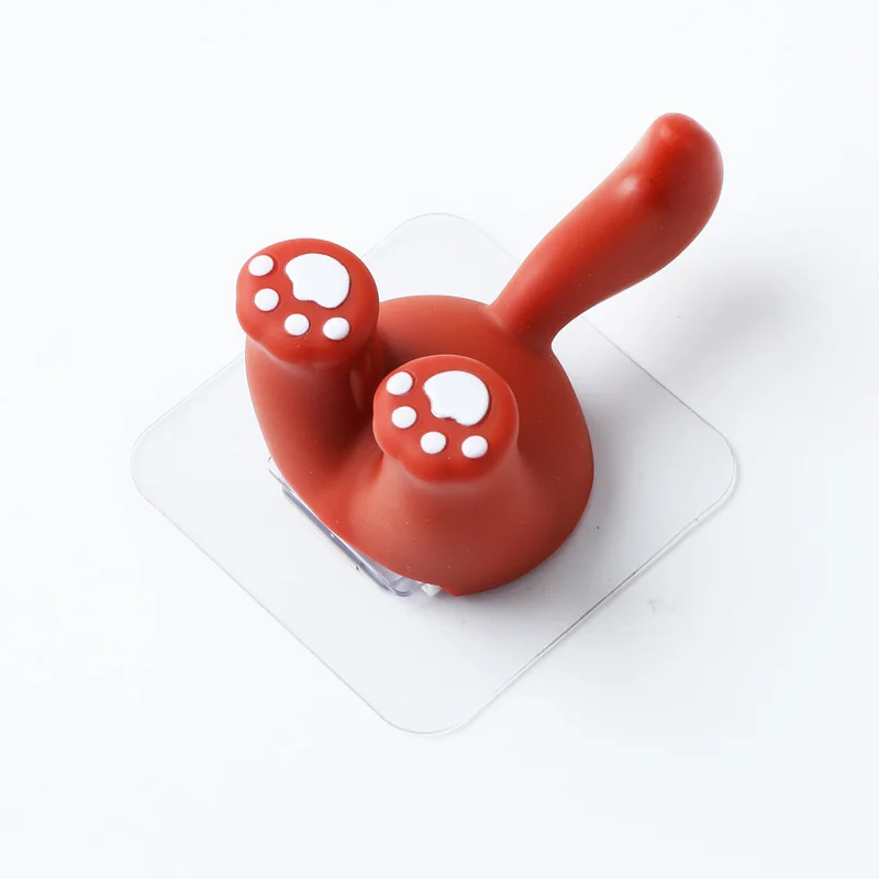 

1pc Lovely Cartoon Animal Tail Shape Door Wall Hooks Hanger Self Adhesive Wall Hanging Hook for Home Kitchen Bathroom Key Holder