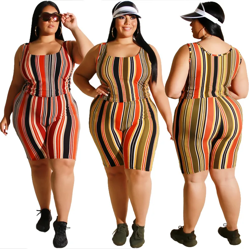 Женский спортивный костюм в полоску без рукавов|Спортивные костюмы| |