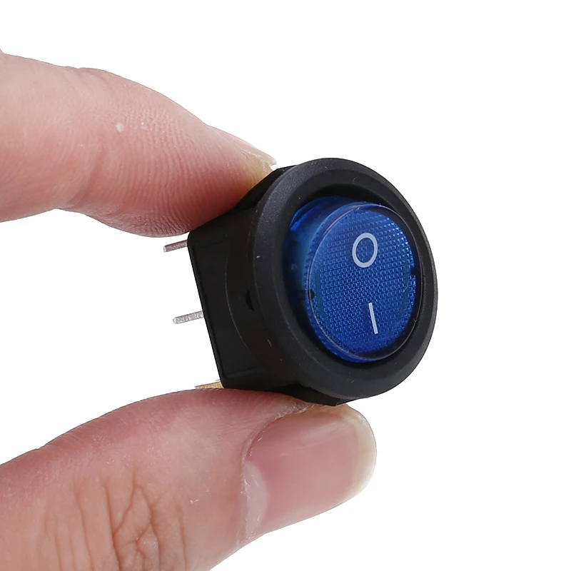 

5pcs Electrical ON/OFF Mini Round Rocker Switch Car Boat Waterproof Dot Copper Foot LED Light Toggle Switch 12V