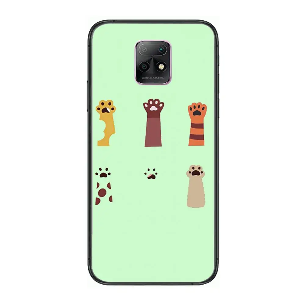 

Cute dog paw Style cartoon Phone Case For XiaoMi Redmi 10X 9 8 7 6 5 A Pro S2 K20 T 5G Y1 Anime Black Cover Silicone Back Prett