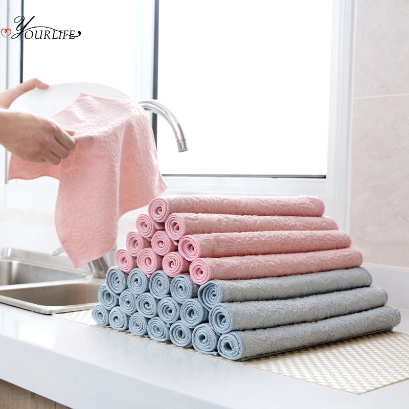 OYOURLIFE Бытовая прочная впитывающая влагопоглощающая Очищающая Мочалка для