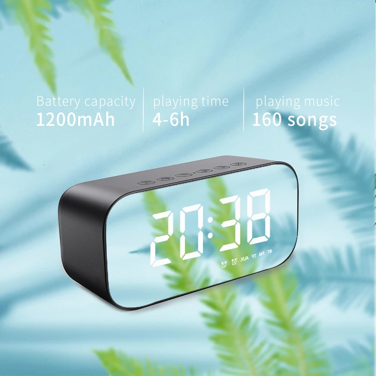

Цифровой будильник, настольные часы, Bluetooth-колонка, FM-радио, температура, TF-карта, бас-динамик, аудиосистема
