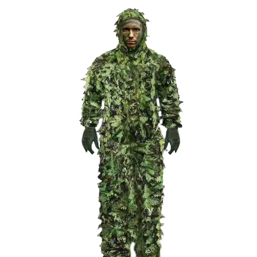 

Outdoor Ghillie Suit 3D Leafy Light Breathable Camouflage Clothes Jungle Suit CS Training Leaves Clothing Pants Hooded Jacket