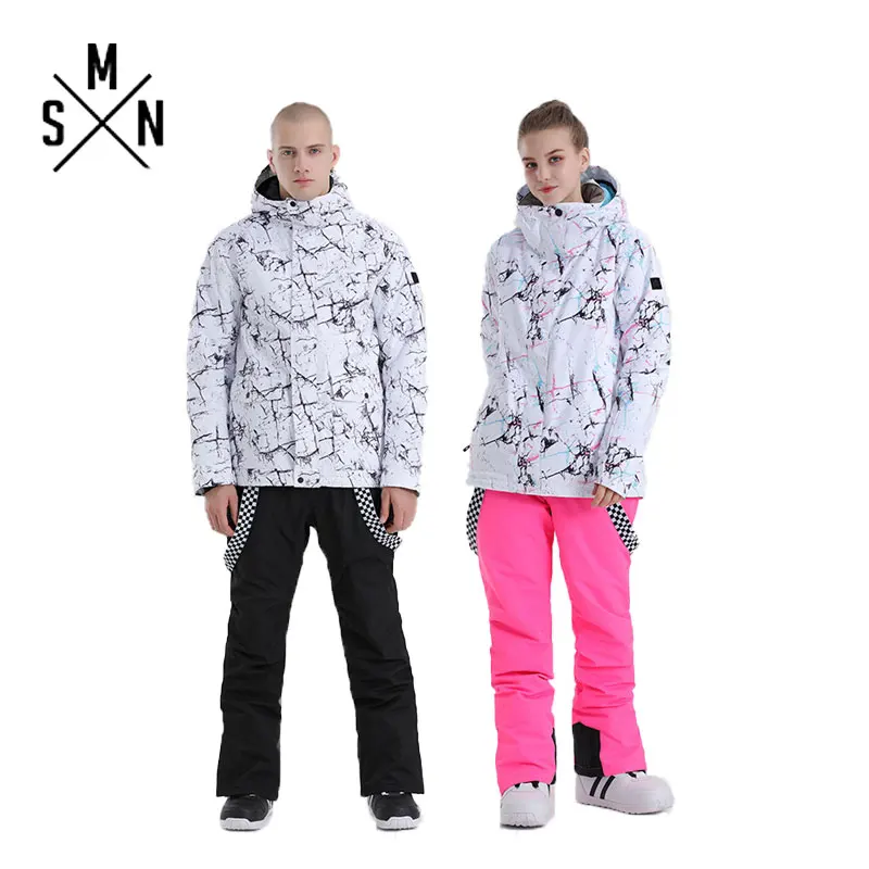 Зимний лыжный костюм SMN для пар куртка сноуборда нагрудники штаны