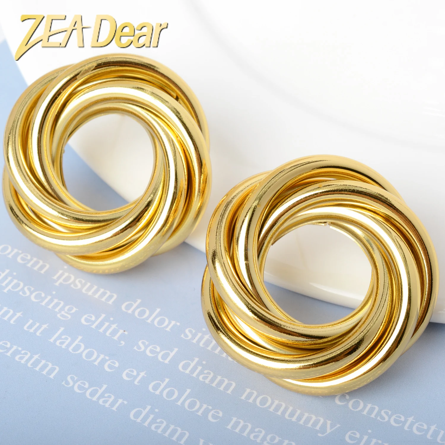 

ZEADear Jewelry Stud Earrings Round African Dubai Hot-Selling Exquisite For Women Lady Daily Wear Party Wedding Gift Classic