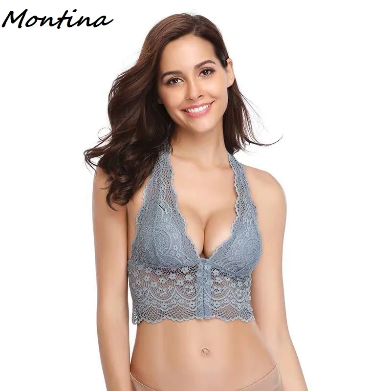 Женское нижнее белье размера плюс кружевной бюстгальтер с застежкой спереди