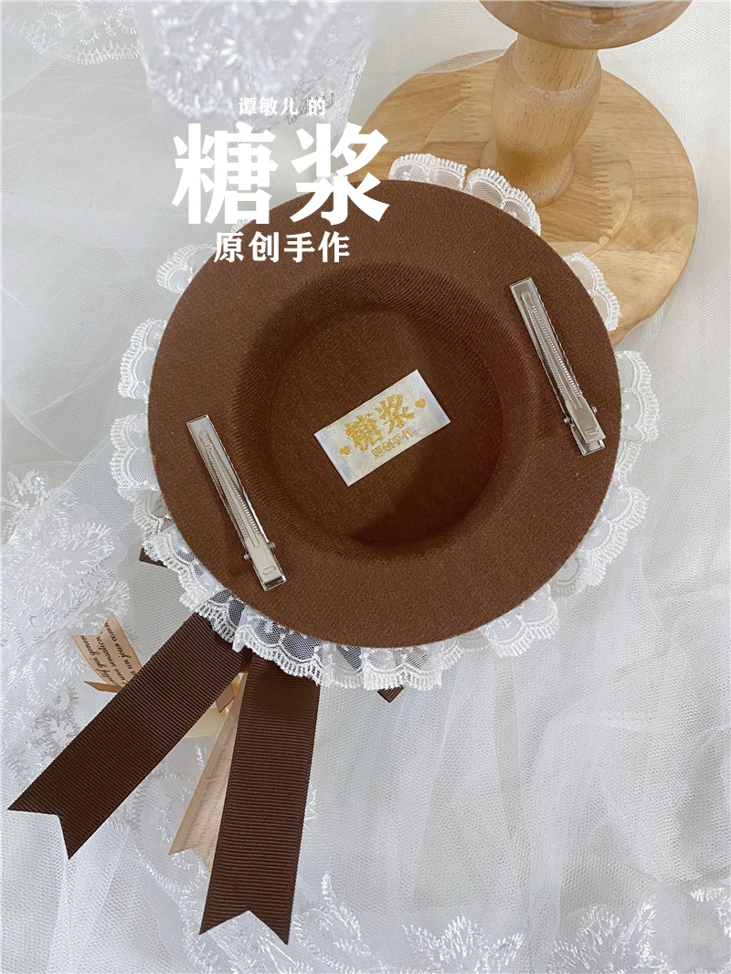 

Chocolate Cake Topper AP Cute Cake Dessert Cookies Hairpin Top hat Accessories Lolita Cosplay Cream Biscuit Side Clip Headdress