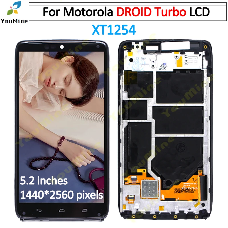 Для Motorola moto DROID Turbo ЖК дисплей сенсорный экран дигитайзер сборка Замена для Moto XT1254