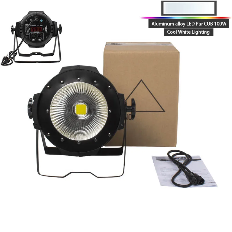 100W COB Cool White Светодиодный Par 100 Вт/200 Вт COB лампа с дверцами сарая Dmx контроллер сценического освещения для Dj стенда рынка дискотеки церкви/сада эффект освещения - Цвет: 100W COB Cool White