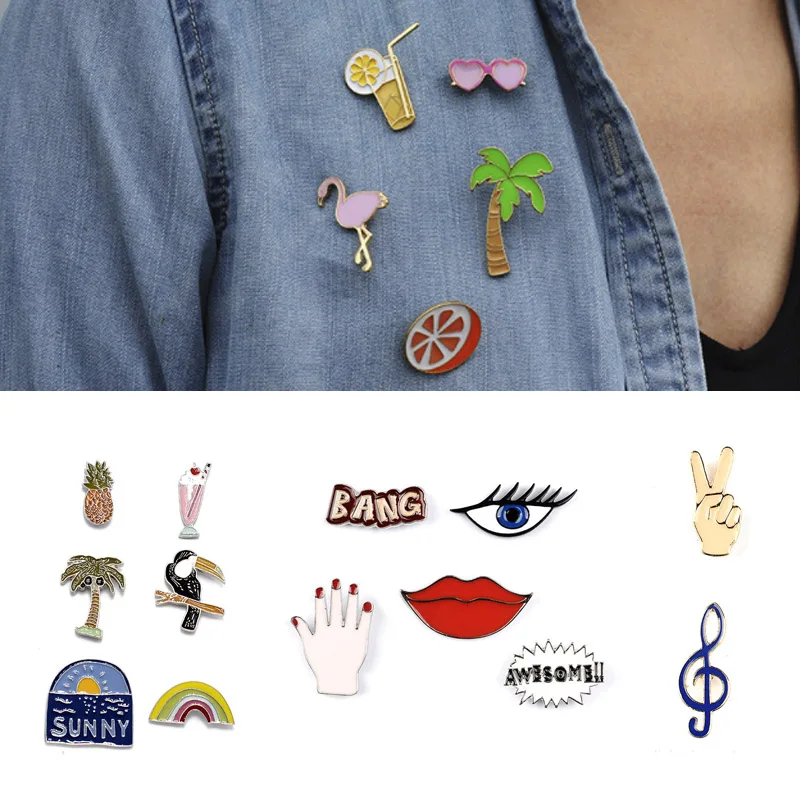 

Kawaii Icon Badge Backpack Badges 1 Pcs Summer Icon On Backpack Lovely Cartoon Acrylic Badges Lady Brooch Clothing Cartoon Pin