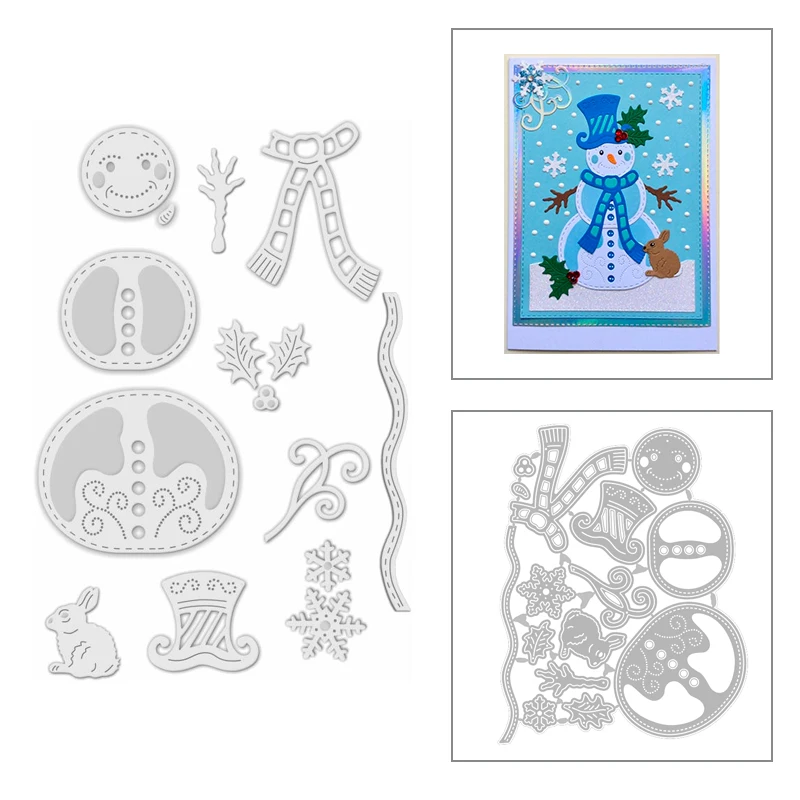 

2020 New Merry Christmas Metal Cutting Dies and Snowman Iris Festive Die Scrapbooking For Crafts Greeting Card Making no Stamps