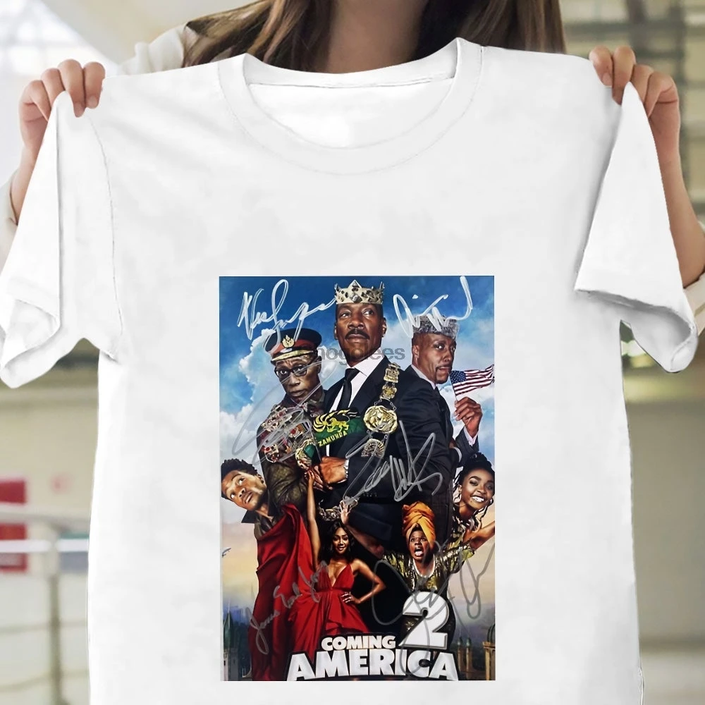 2 футболка с приемом в Америку забавная карикатурой о фильме принца акеем принтом