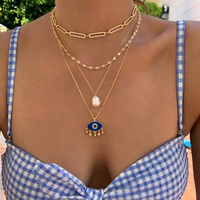 Позолоченная микро закрепка из фианита защитная булавка цепочка чокер ожерелье