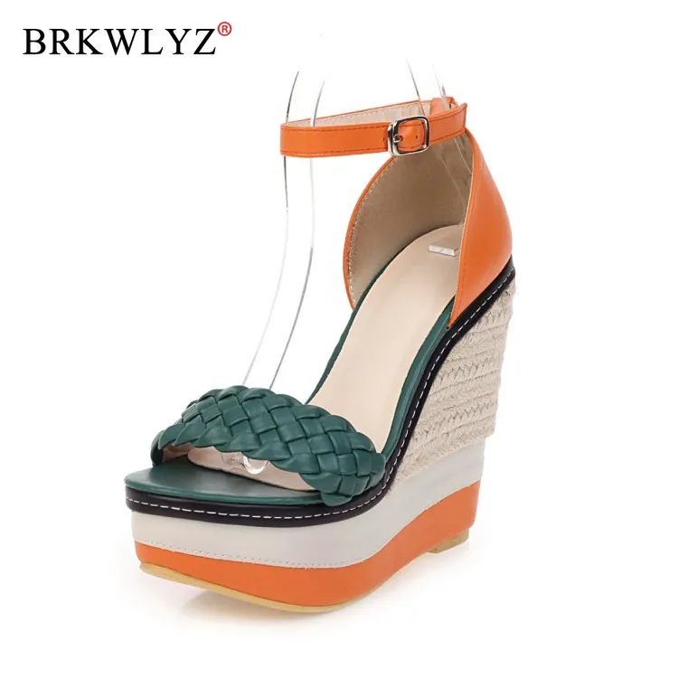 

Super High Women Summer Wedge Sandals Female Platform Fashion High Heel Sandals Ankle Strap Open Toe Ladies Shoes Size 43