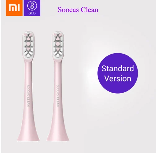 Clean Pink Soocas X3 X1 X5 головки зубных щеток для Xiaomi Mijia X3 насадка для зубной щетки оригинальная звуковая электрическая Замена насадки зубных щеток 2шт - Цвет: Clean Pink