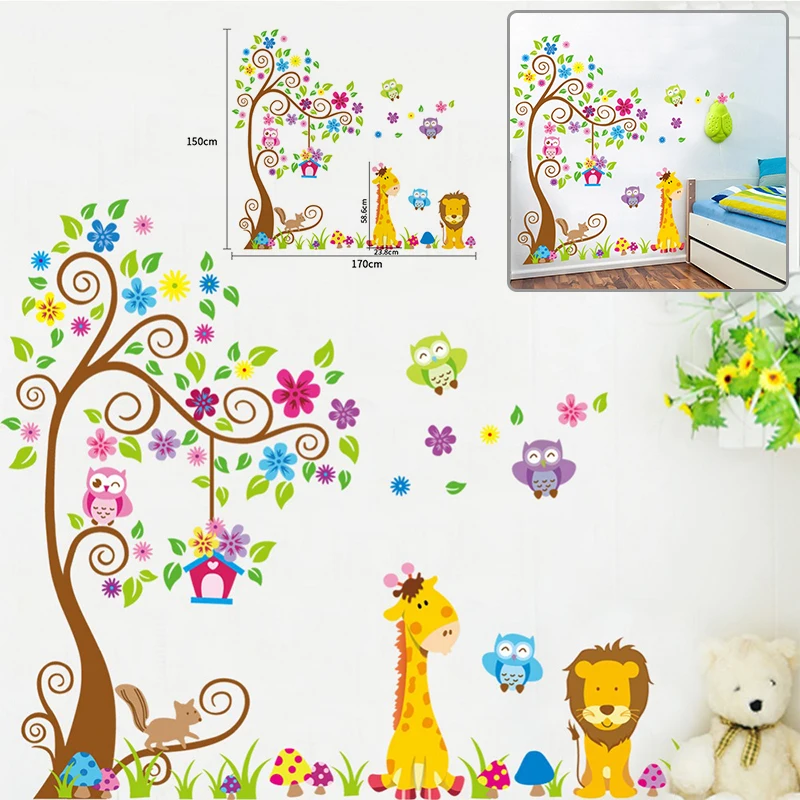 

Cartoon Giraffe Wall Sticker Waterproof Mildewproof Home Decoration Wall Sticker Wallpaper Giraffe Walls Ticker Kids Room Decor