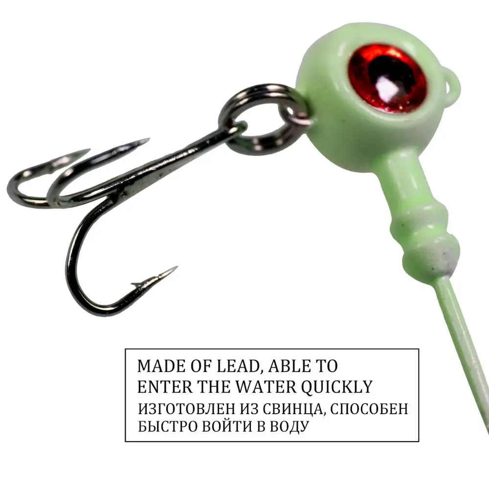 5pcs/bag Crank Jig Head Hook Carbon Steel Round Head Fishing Hooks With Treble Hooks Soft Worm Fishing Accessories 5g 7g 10g