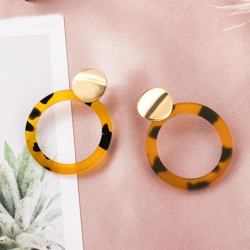 Product 7 POXAM винтажные массивные черные акриловые Висячие серьги для женщин модные ювелирные изделия корейский, геометрической формы золотые свисающие серьги с бриллиантами - Окраска металла: Product 7