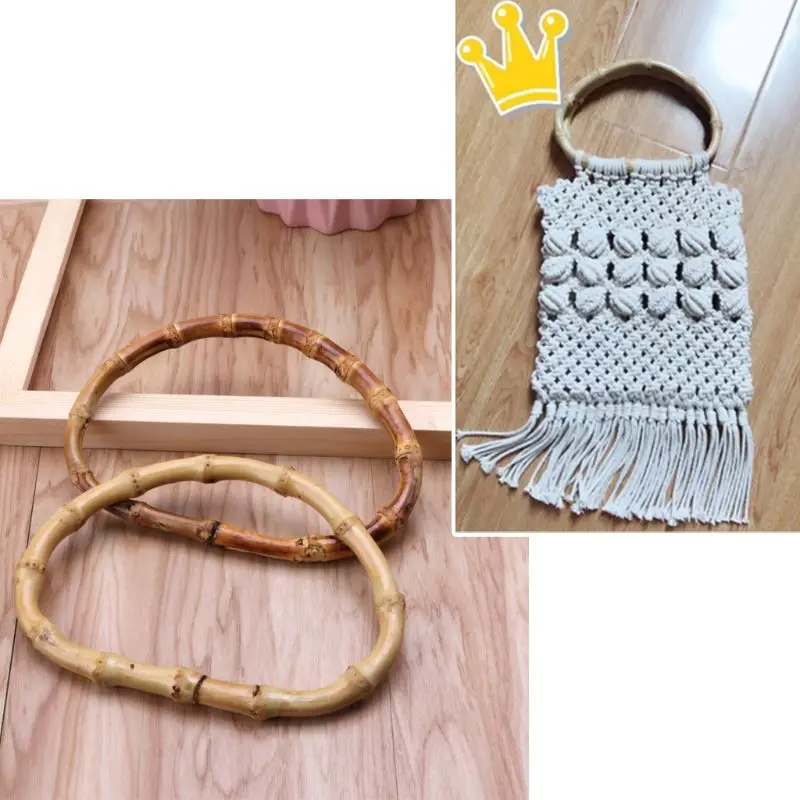 1 х D форма бамбуковая сумка ручка для Сумочка ручной работы DIY сумки аксессуары