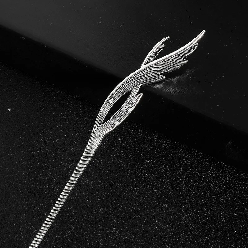 Женская заколка для волос с золотыми металлическими кристаллами и перьями