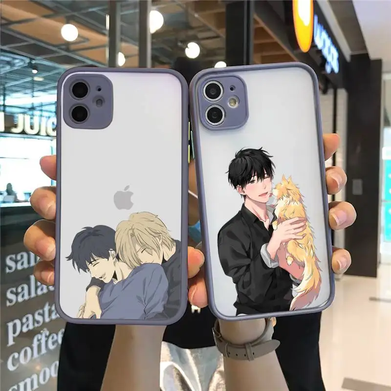 

Banana Fish Phone Case For iPhone 12 11 Mini Pro XR XS Max 7 8 Plus X Matte transparent Gray Cover