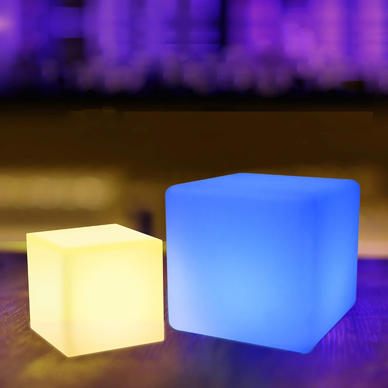 

Bar Light Night Lamp Table Multicolor LED Square Remote Control Rechargerble Dinning Room Restaurant Desk Decor Lighting Fixture