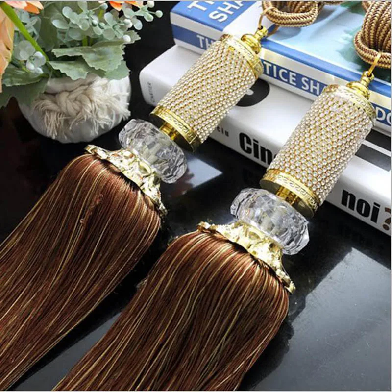 Завязки на шнурке с кристаллами для окон завязки бахромой украшение комнаты