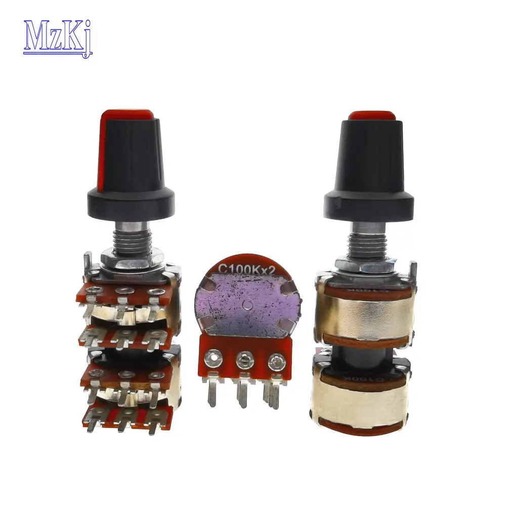 

3PCS HOT NEW WH148 25MM 100K C100KX2 Stereo Volume Potentiometer Audio 4 Channels Volume Potentiometer DIP12 RK163