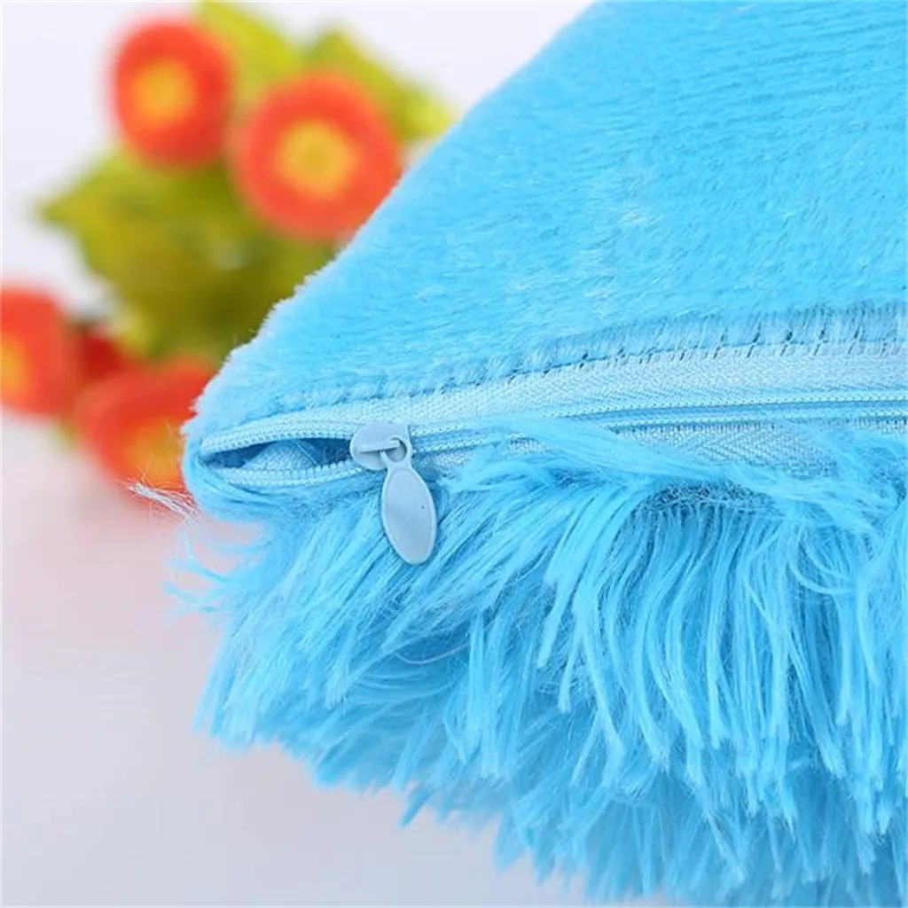 2 шт. Новый однотонный мягкий меховой Плюшевый Декоративный чехол для подушки