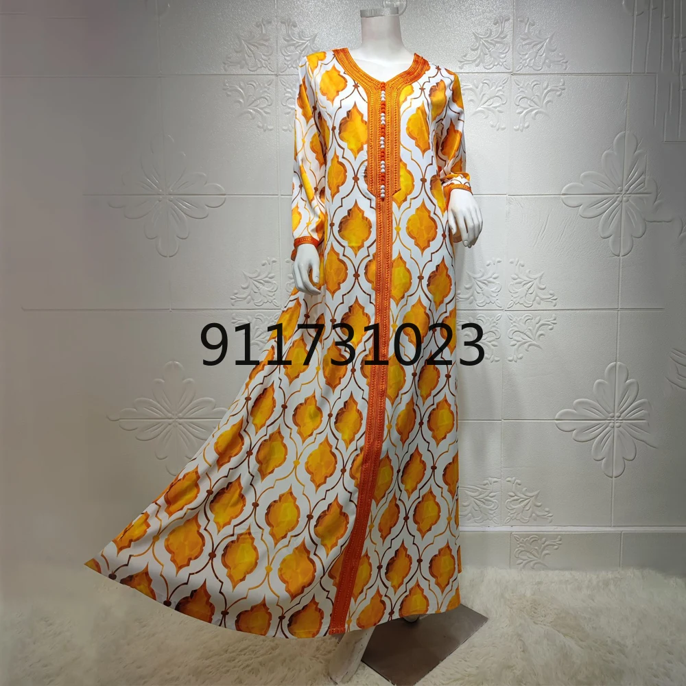 Caftan Marocain Abaya Дубай Турция мусульманское платье-хиджаб африканские платья для