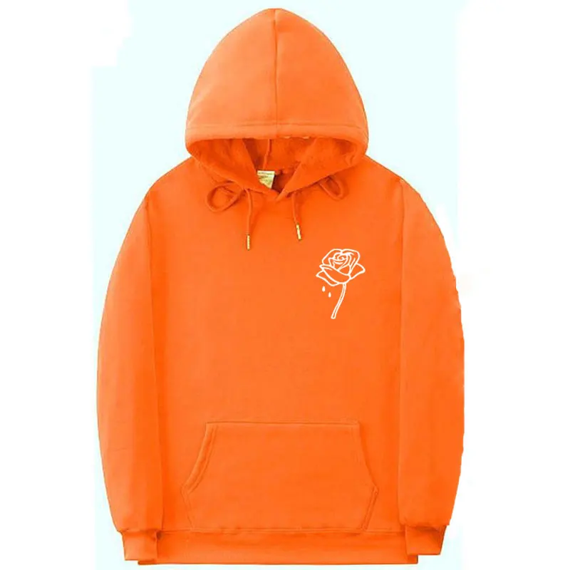 Orange-B02 Толстовка с капюшоном с принтом "Люди ядовитые розы",, мужская и женская уличная одежда, черный, хаки, оранжевый, розовый, серый, темно-серый, белый, толстовки, пуловер - Цвет: Orange-B02