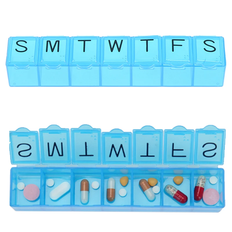 

1PCS 7 Days Weekly Tablet Pill Medicine Box Holder Organizer Container Case Pill Box Splitters Hot