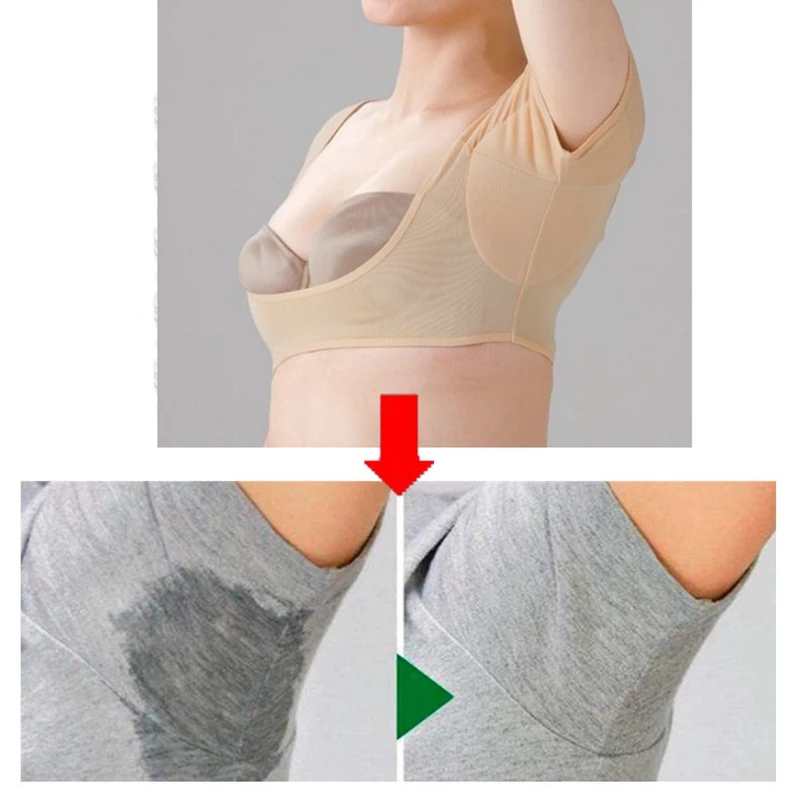 

2x Skin Color Underarm Sweat-Absorbent Pad T-Shirt Can Be Washed and Reused Underarms,Sweat-Absorbent Running Bra,Ultra-Thin(M&L