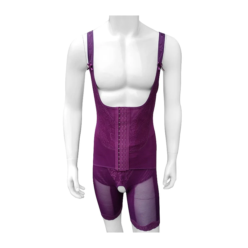 

Body Shaper Mens Bodyshapers Sexy Reductive Girdles Corset Hook Slimming Belt Open Crotch Bodysuit Underbust Modeling Strap