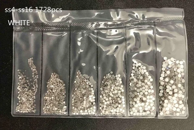 SS3-SS8 1440 шт Супер Блестящий Flatback многоцветный не горячей фиксации стразы для дизайна ногтей украшения обуви и украшение в виде танцующих фигурок - Цвет: ss3- ss10 1440