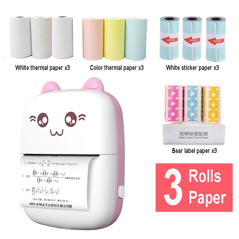 Термобумага 3 рулона фотобумага цветная бумага для домашнего мини-фотопринтера