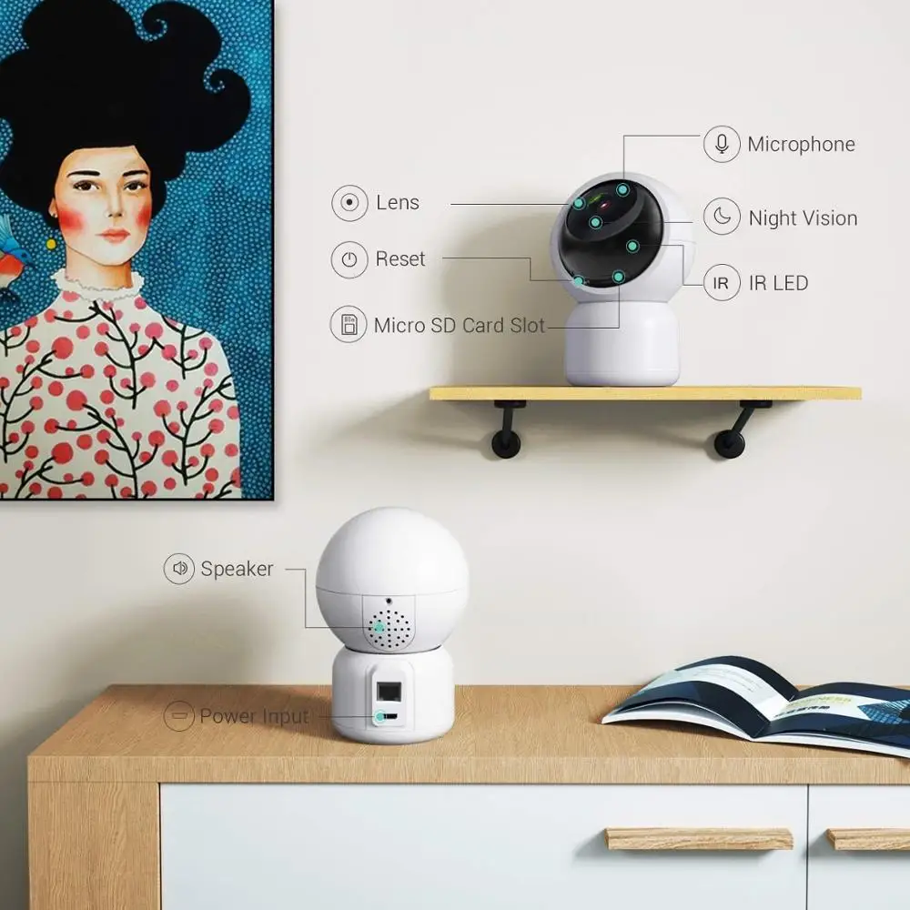 Abay 1080P Tuya камера для домашней безопасности облачная Беспроводная ip наблюдения Wi Fi