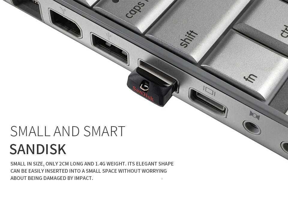 SanDisk CRUZER FIT CZ33 флеш-диск USB 2,0 32 Гб 16 Гб 64 Гб мини-накопитель PenDrives поддержка официальной проверки