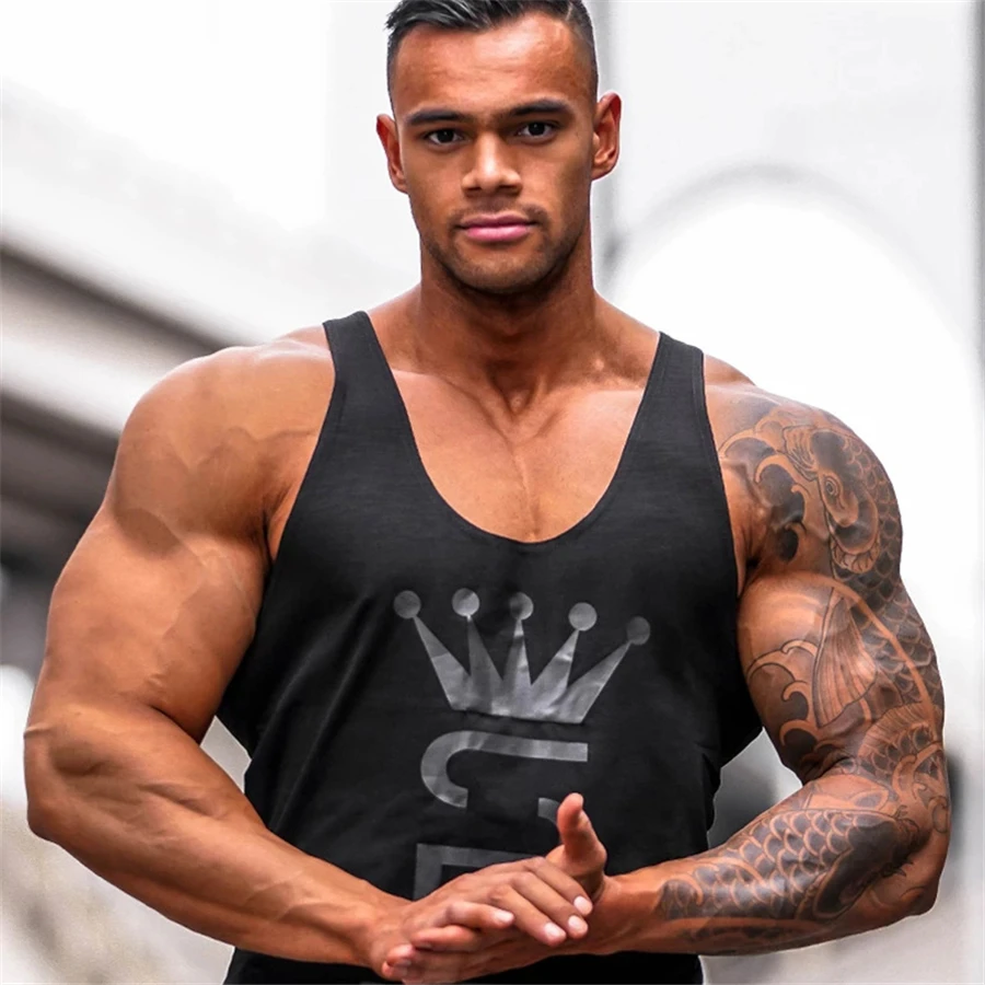 Mens tank tops shirt gym tank top fitness clothing vest sleeveless cotton man canotte bodybuilding hombre man clothes wear