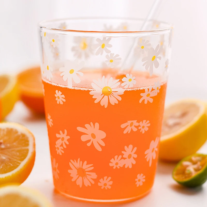 Креативная стеклянная чашка для маргариток термостойкая завтрака кружка молока